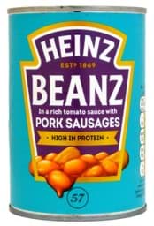 Zeige Details für Heinz Beanz Baked Beans & Pork Sausages 415g Bild von Heinz Beanz Baked Beans & Pork Sausages 415g