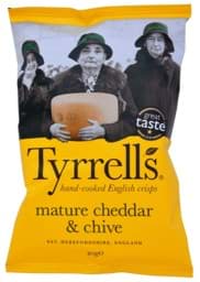 Zeige Details für Tyrrells Mature Cheddar & Chives Potato Chips 40g Bild von Tyrrells Mature Cheddar & Chives Potato Chips 40g
