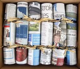 Zeige Details für 6 Eco Exclusive Crackers ´Newspaper´ Bild von 6 Eco Exclusive Crackers ´Newspaper´