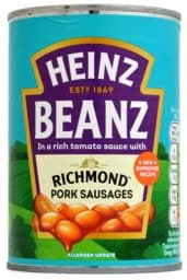 Zeige Details für Heinz Beanz Baked Beans & Richmond Pork Sausages 415g Bild von Heinz Beanz Baked Beans & Richmond Pork Sausages 415g