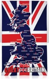Zeige Details für Geschirrtuch mit Union Jack und GB-Karte Bild von Geschirrtuch mit Union Jack und GB-Karte
