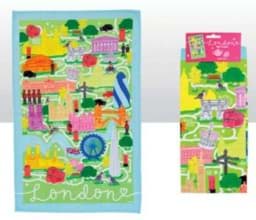Zeige Details für London Map Tea Towel Bild von London Map Tea Towel
