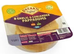 Zeige Details für Pataks Garlic & Coriander Pappadums Ready to Eat 8pcs. 80g Bild von Pataks Garlic & Coriander Pappadums Ready to Eat 8pcs. 80g