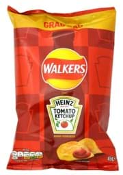 Zeige Details für Walkers Heinz Tomato Ketchup Crisps 32 x 45g Bild von Walkers Heinz Tomato Ketchup Crisps 32 x 45g