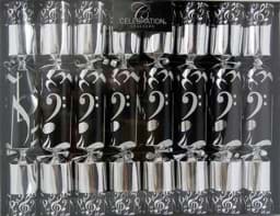 Zeige Details für 8 Celebration Crackers Musical Black & White Bild von 8 Celebration Crackers Musical Black & White