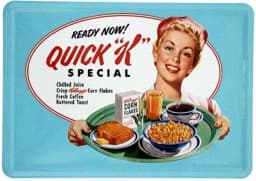 Zeige Details für Metal Card Blechkarte ´Kellogg´s Quick K Menu´ Bild von Metal Card Blechkarte ´Kellogg´s Quick K Menu´