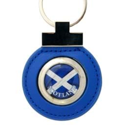 Zeige Details für Scottish Flag Leather Keyring 50mm Bild von Scottish Flag Leather Keyring 50mm