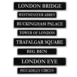 Zeige Details für British Street Sign Cutouts, 4 doppelseitige Bild von British Street Sign Cutouts, 4 doppelseitige
