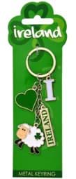 Zeige Details für Irish Charm Keyring with I Love Ireland and Sheep Schlüsselanhänger Bild von Irish Charm Keyring with I Love Ireland and Sheep Schlüsselanhänger