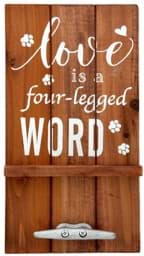 Zeige Details für Hundeleinenhalter "Love Is A Four-Legged Word", 15cm x 28cm Bild von Hundeleinenhalter "Love Is A Four-Legged Word", 15cm x 28cm