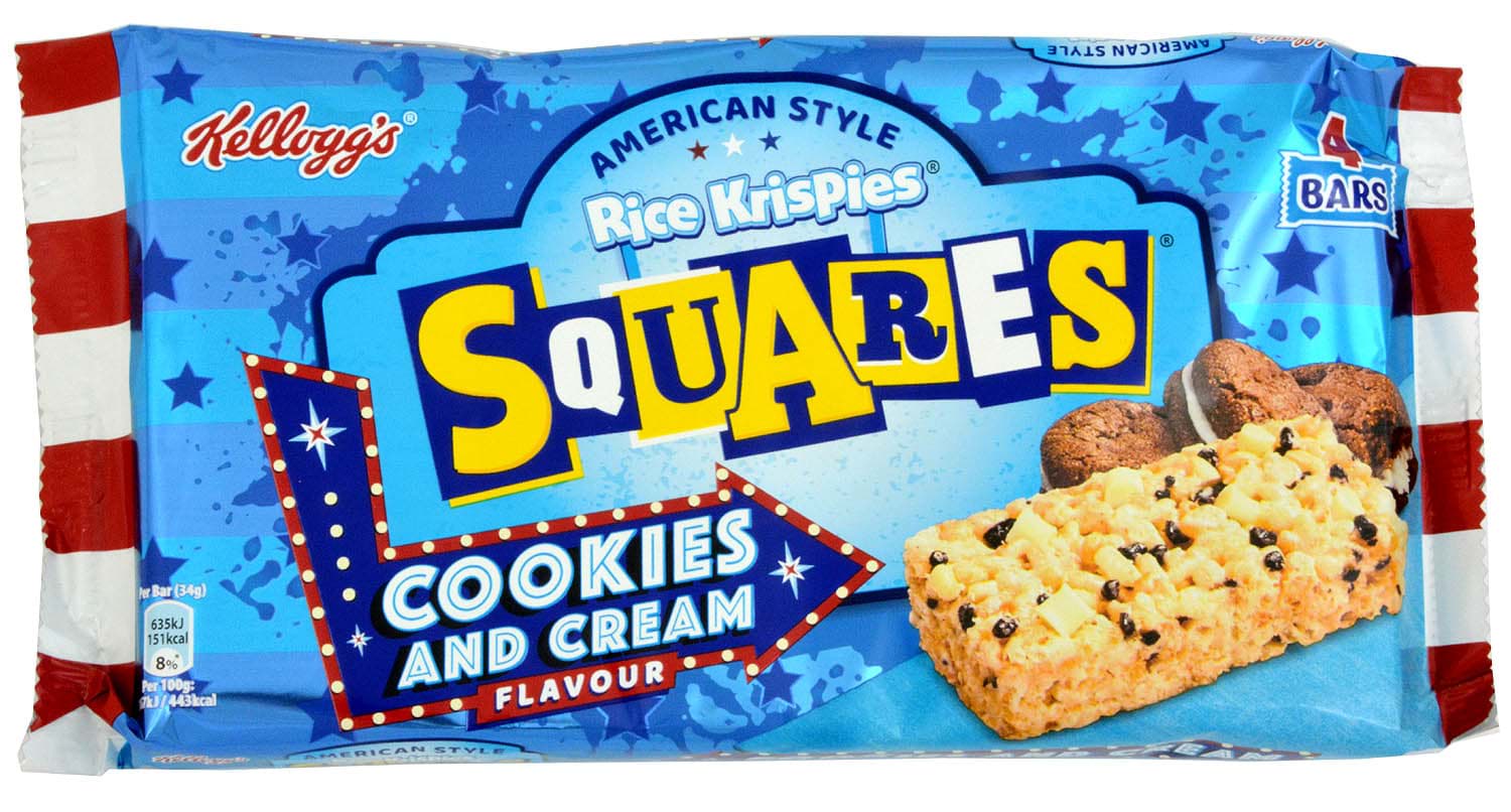 Picture of Kelloggs Rice Krispies Squares Cookies and Cream 4 x 34g