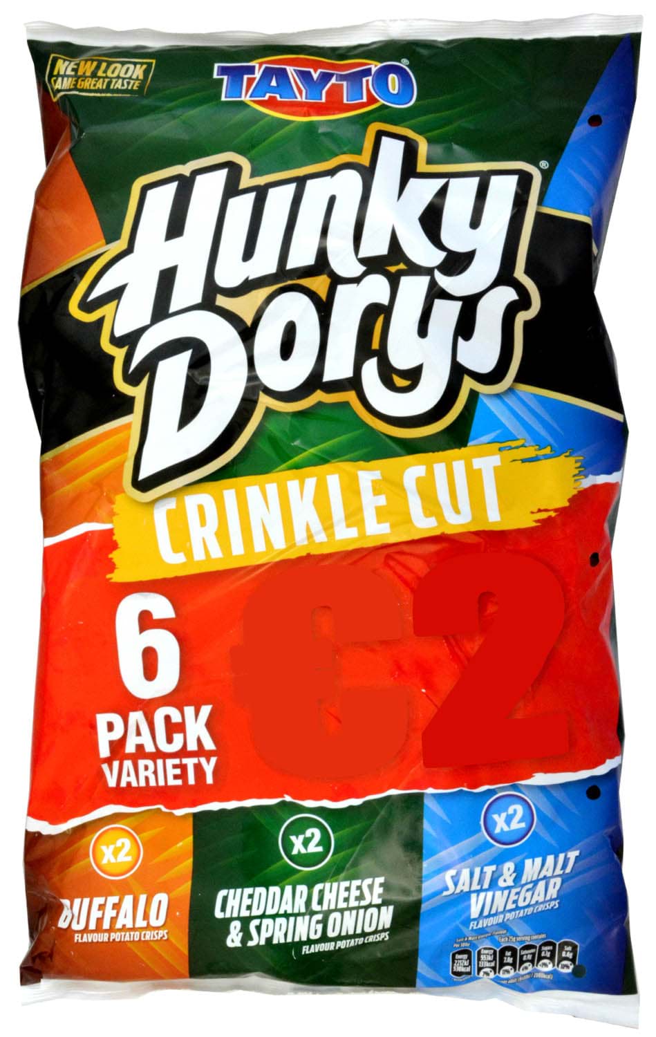 Picture of Tayto Hunky Dorys Variety Crinkle Cut Crisps 6 x 25g