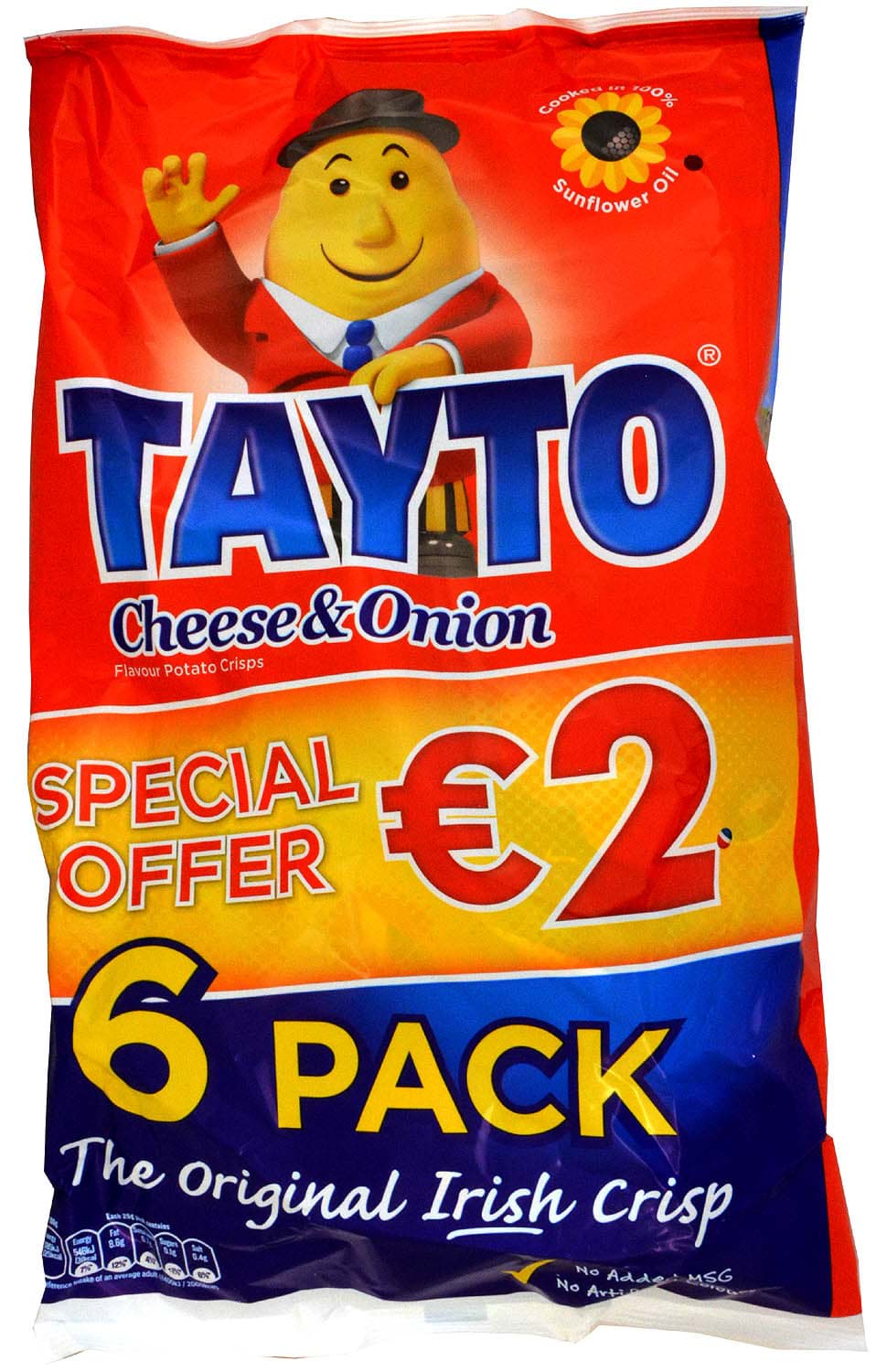 Picture of Tayto Cheese & Onion Crisps 6 x 25g