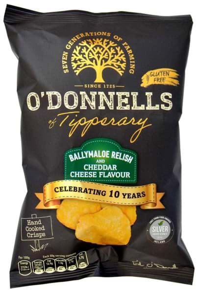 Bild von O'Donnells Ballymaloe Relish and Cheddar Crisps 47.5g