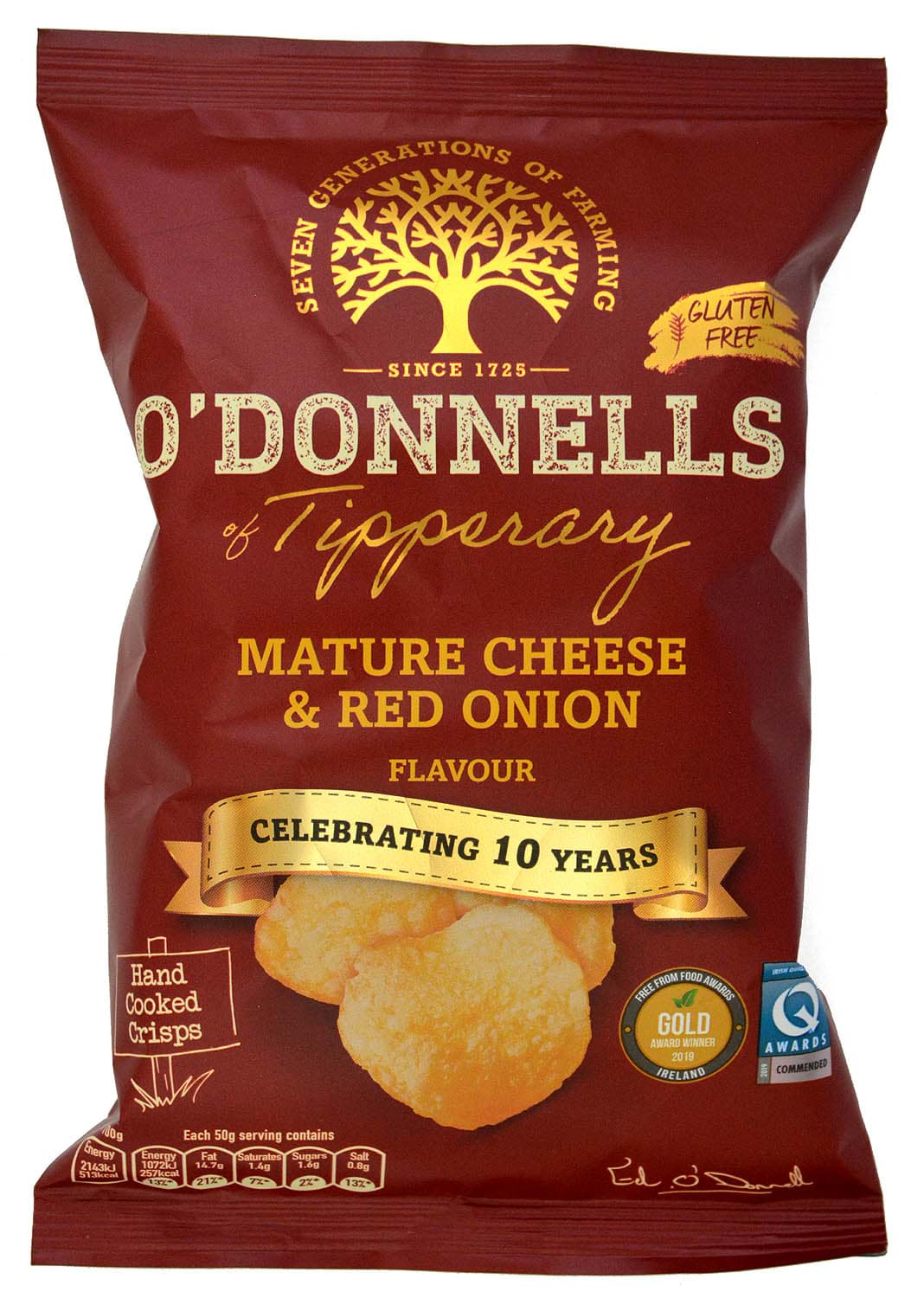 Picture of O'Donnells Mature Cheese & Red Onion Crisps 47.5g