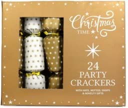 Bild von 24 Party Christmas Crackers Gold Stars