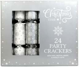 Bild von 24 Party Christmas Crackers Silver Stars