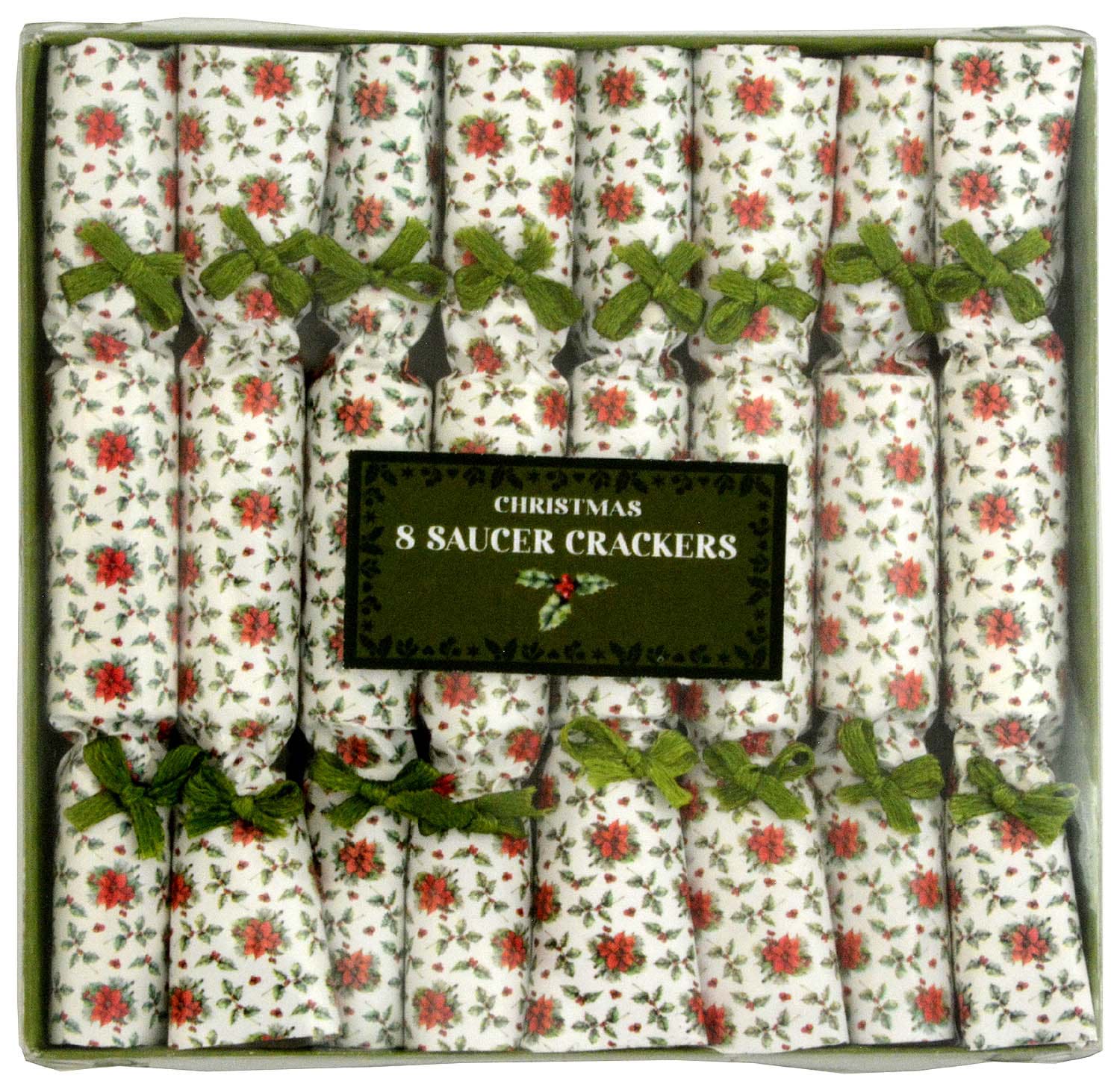 Picture of Harvey & Mason 8 Saucer Crackers Green Joy & Holly