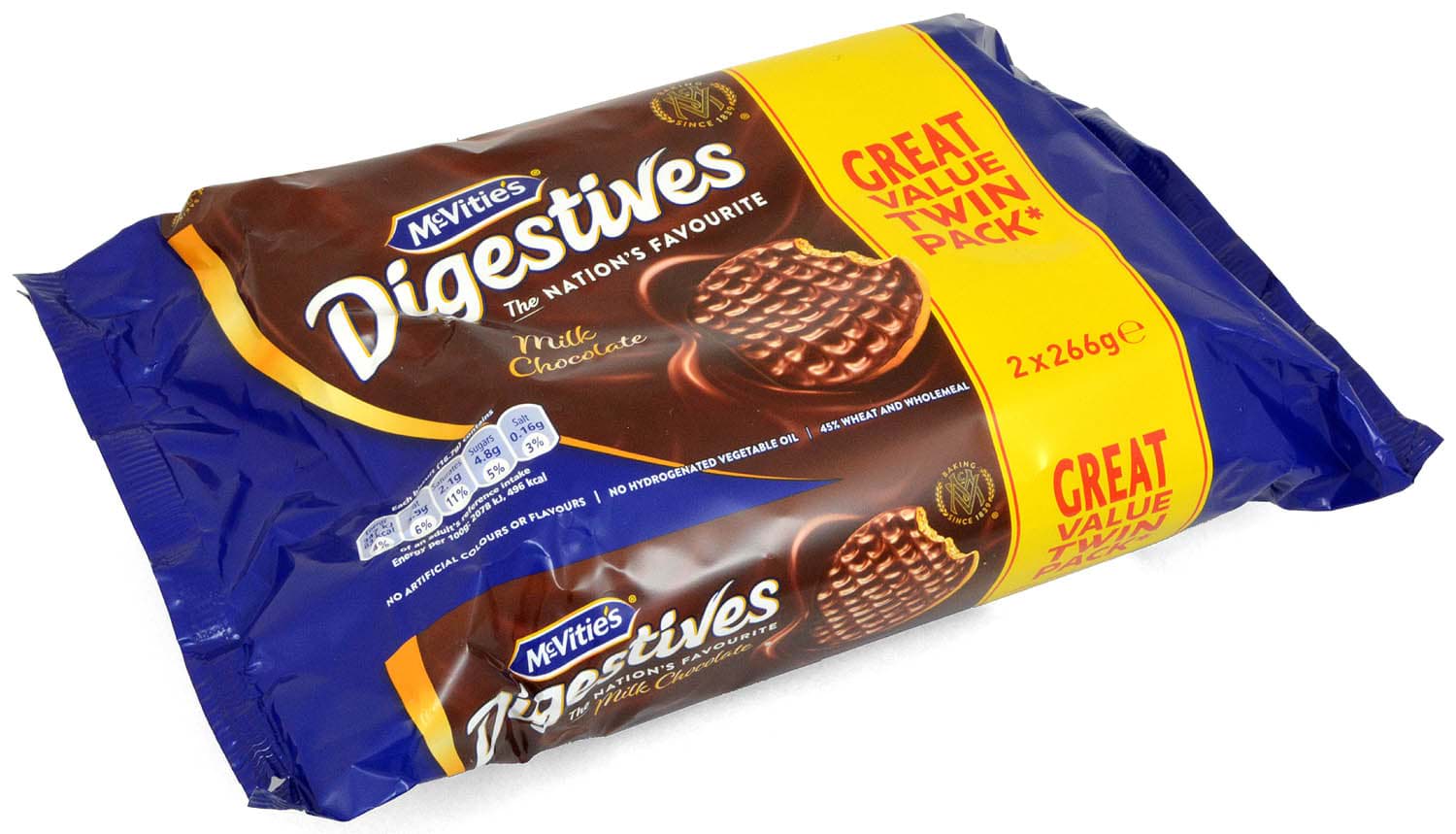 Picture of McVities Milk Chocolate Digestives 2 x 266g Twin Pack