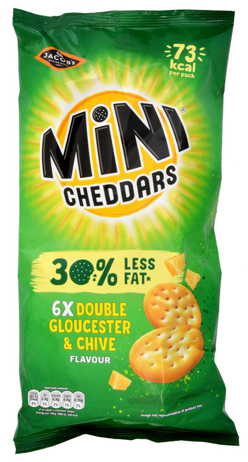 Picture of Jacobs Mini Cheddars Double Gloucester & Chive 6 x 17g