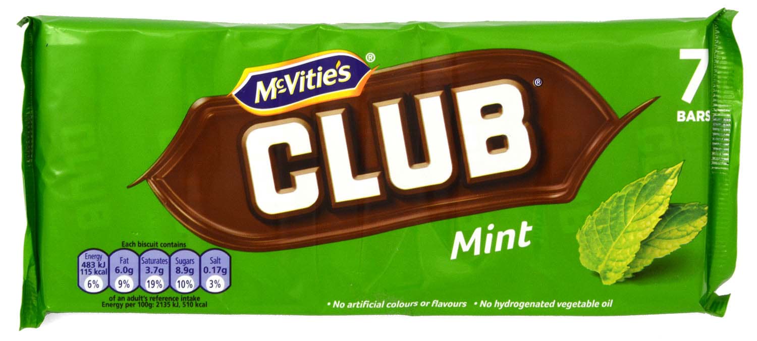 Picture of McVities Club Mint 7 Bars 154g