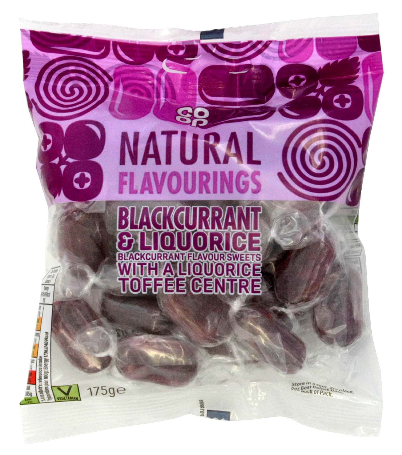 Picture of Co-op Blackcurrant & Liquorice Sweets 175g