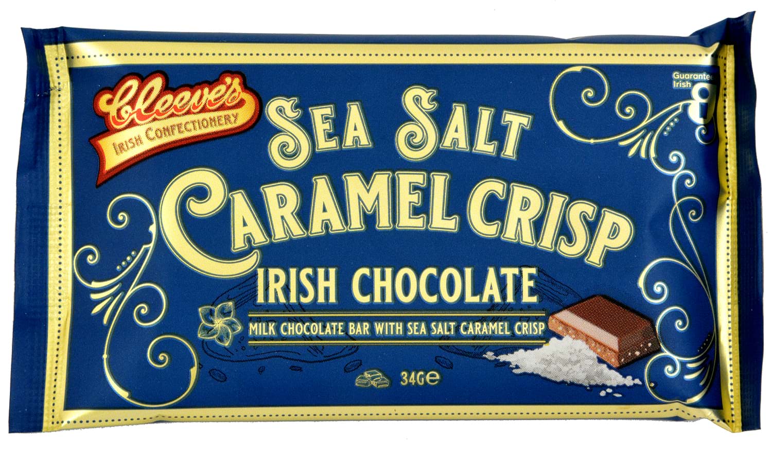 Picture of Cleeves Sea Salt Caramel Crisp Milk Chocolate 34g