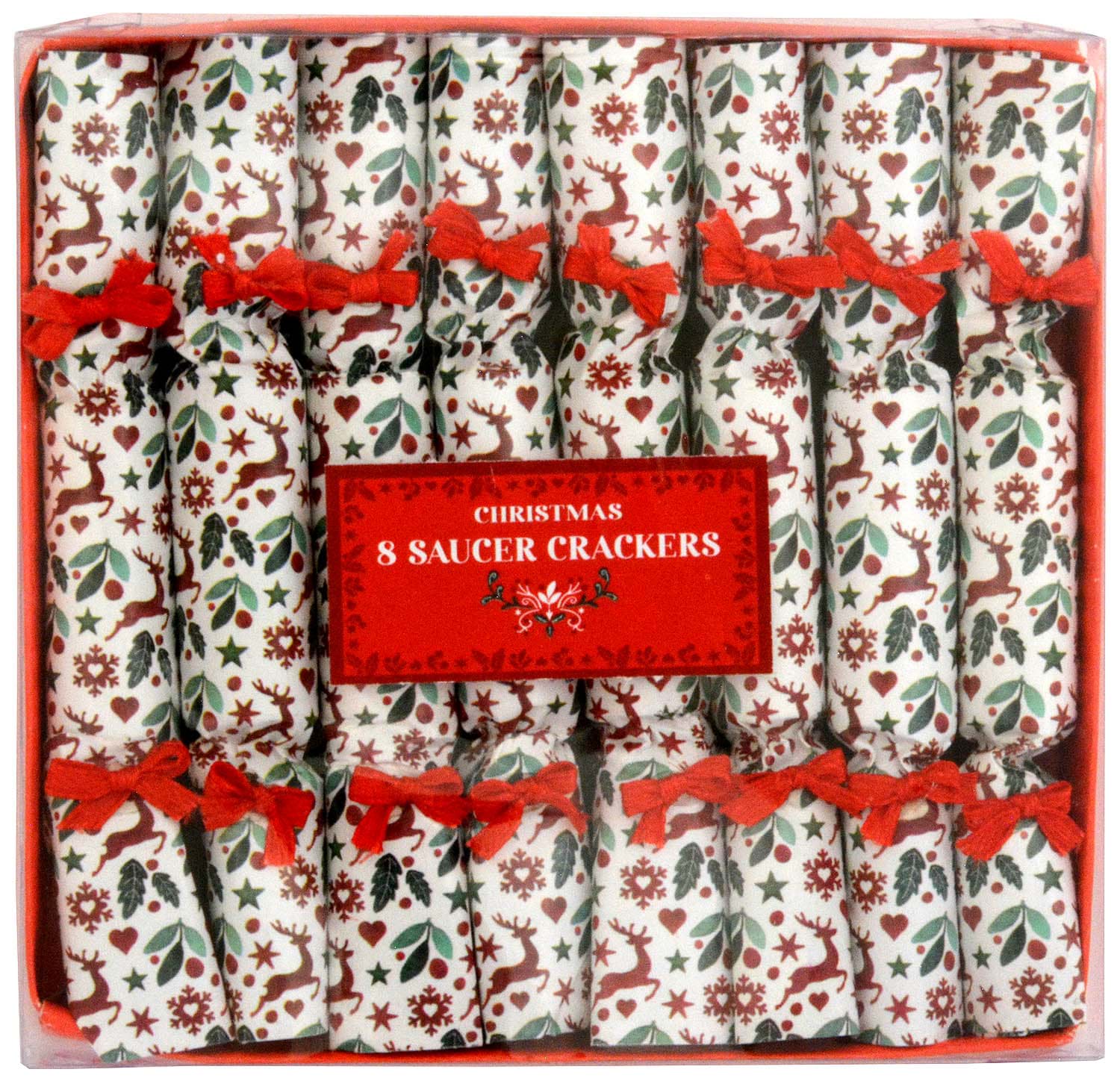 Picture of Harvey & Mason 8 Saucer Crackers Red Joy & Holly