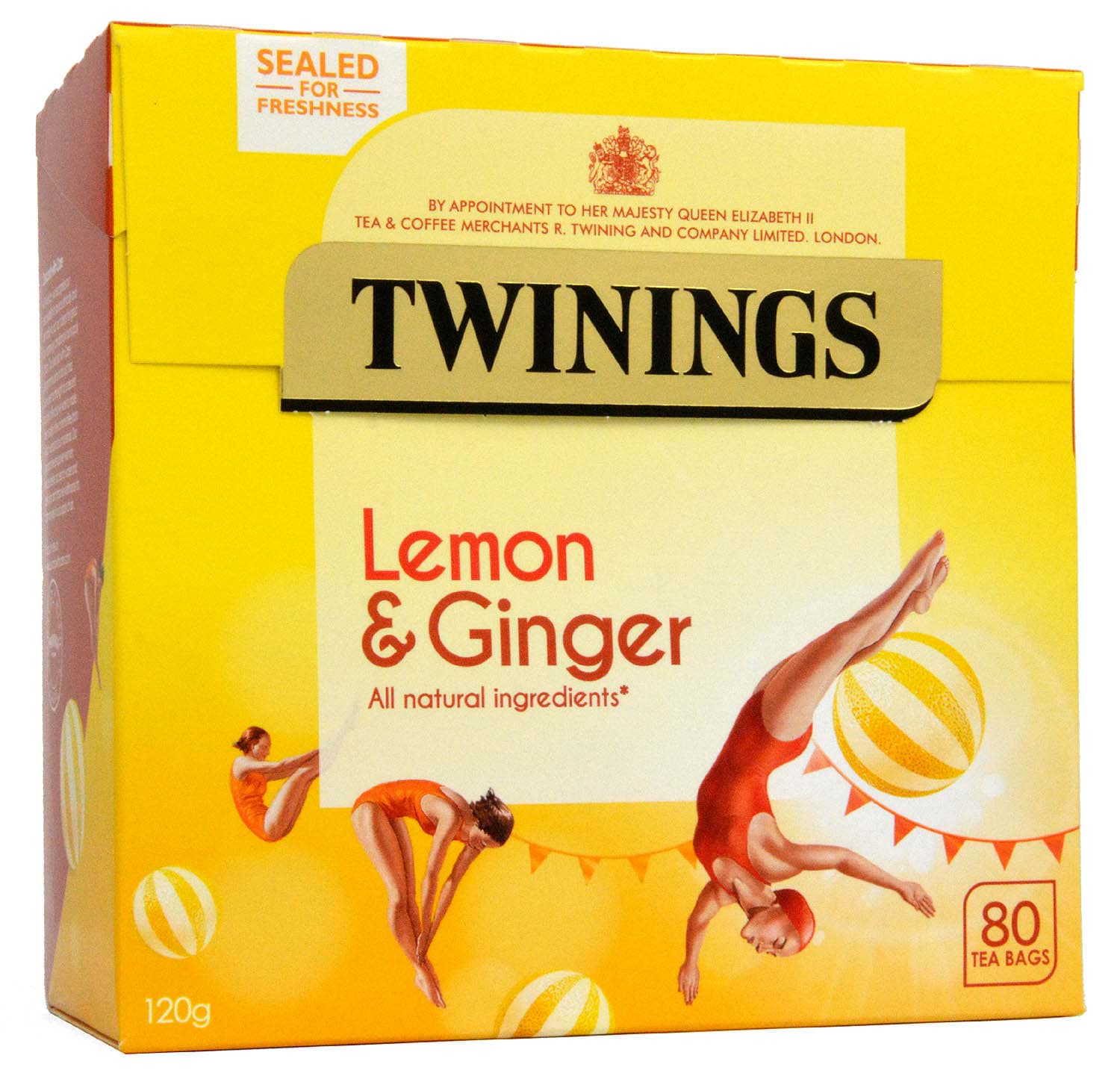 Bild von Twinings Lemon & Ginger Flavour Tee 80 Beutel