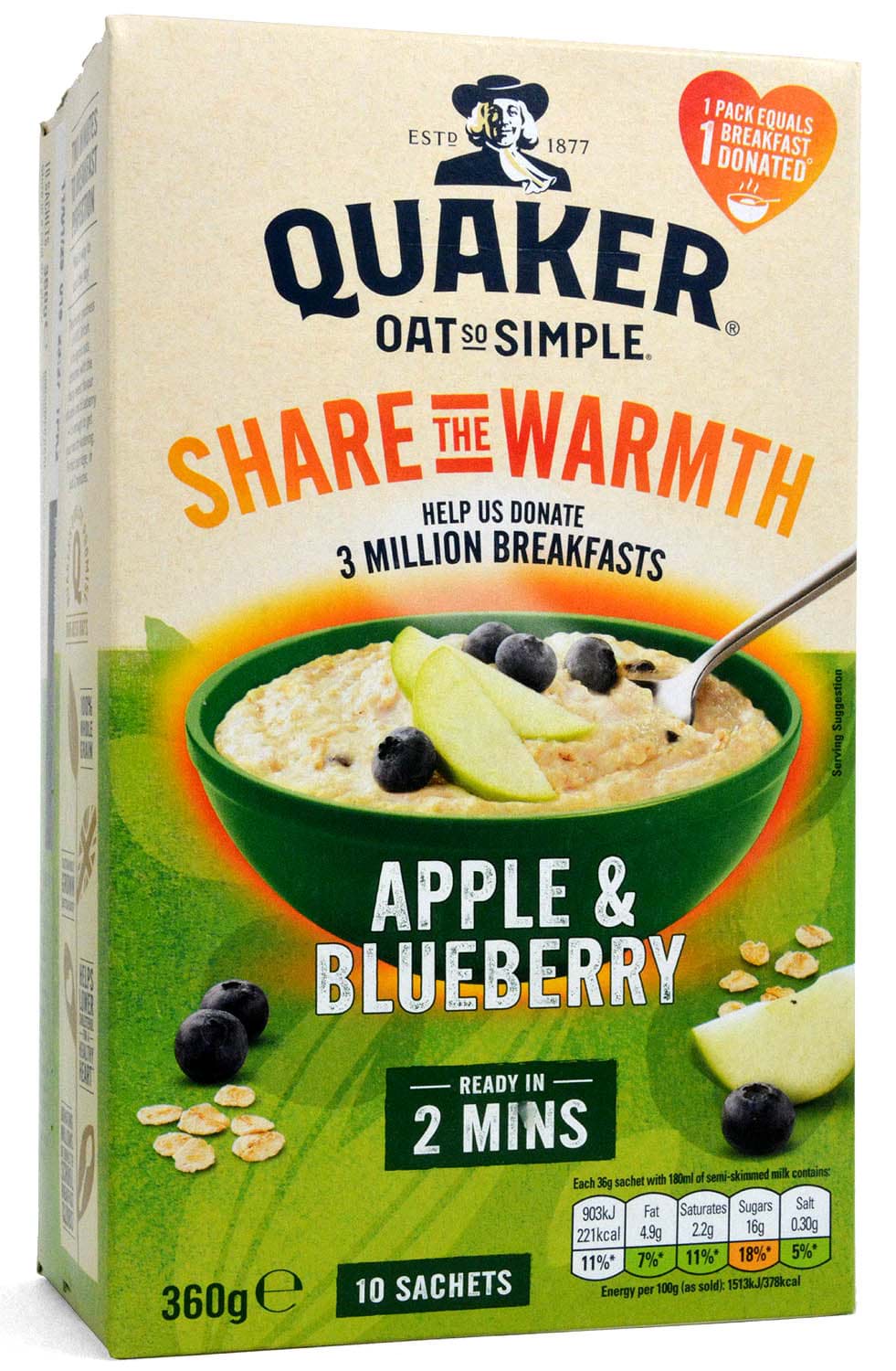 Picture of Quaker Oat So Simple Apple & Blueberry 10-pack 360g