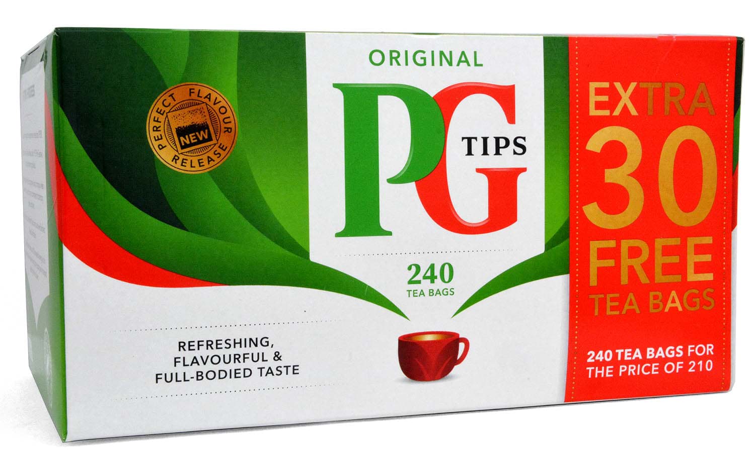 Picture of PG Tips 210+30 = 240 Teabags 696g