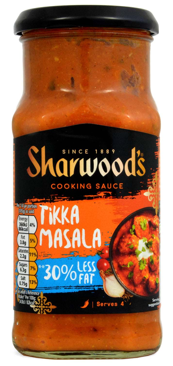 Bild von Sharwoods Less Fat Tikka Masala Sauce 420g MHD 04/24