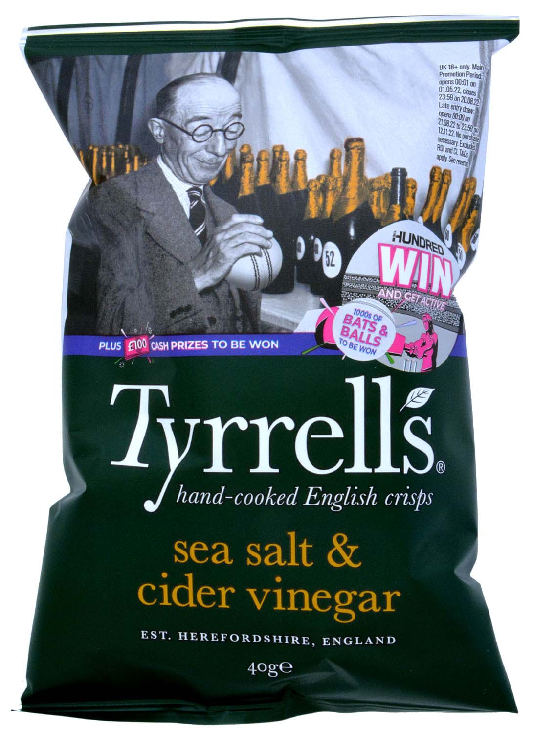 Picture of Tyrrells Cider Vinegar & Sea Salt Potato Chips 40g
