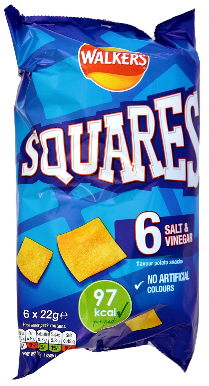 Bild von Walkers Squares Salt & Vinegar 6 x 22g Multipack
