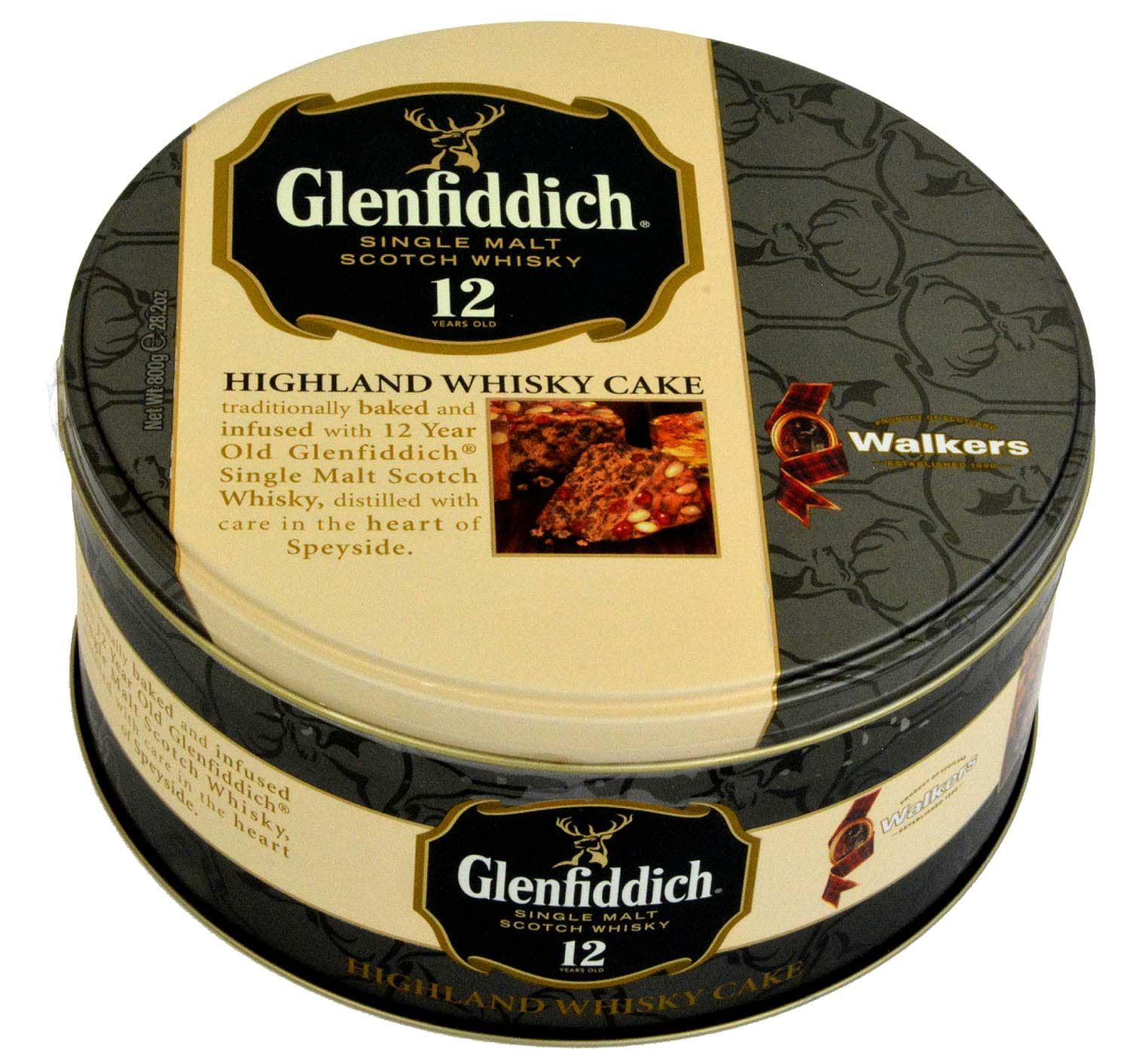 Bild von Walkers Glenfiddich Whisky Cake Tin 800g