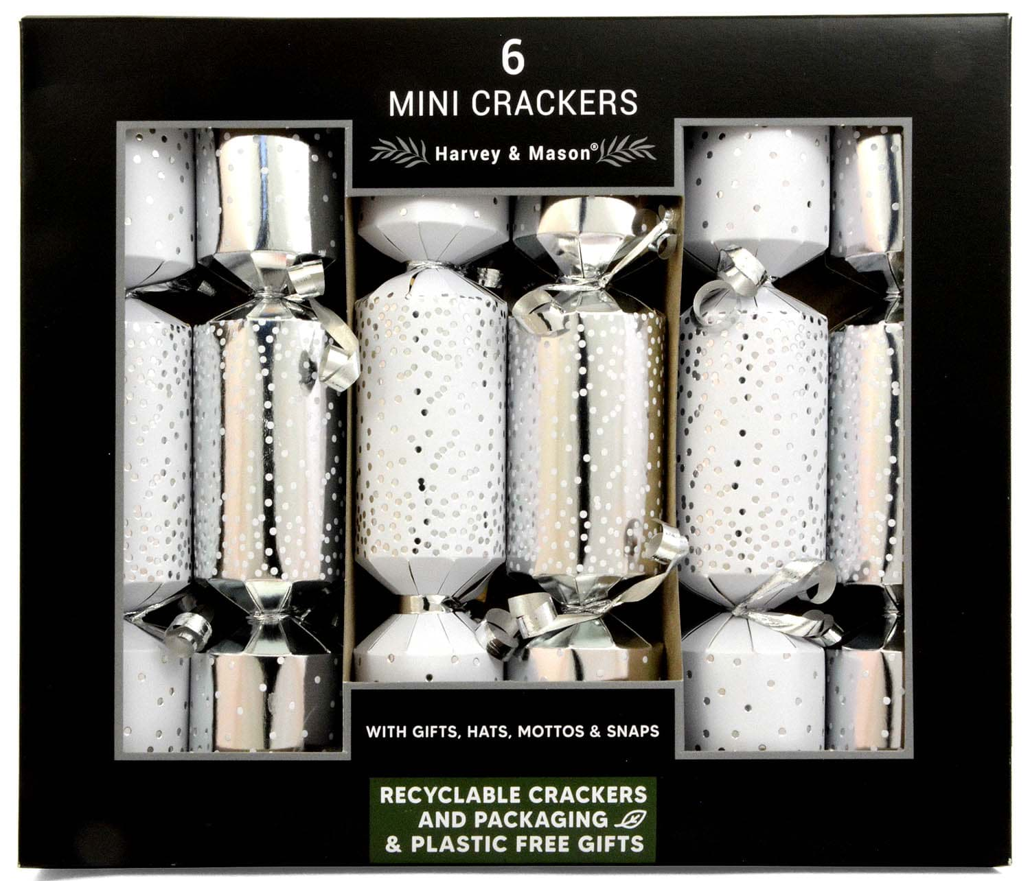 Bild von Harvey & Mason 6 Mini Crackers Silver Scatter