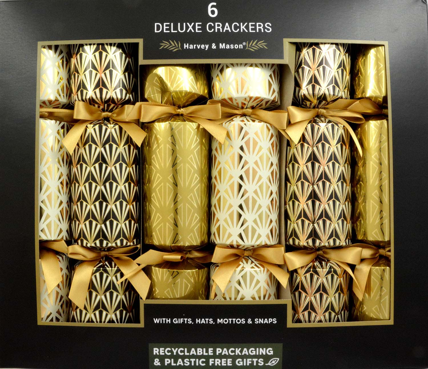 Bild von Harvey & Mason 6 Deluxe Christmas Crackers Art Deco