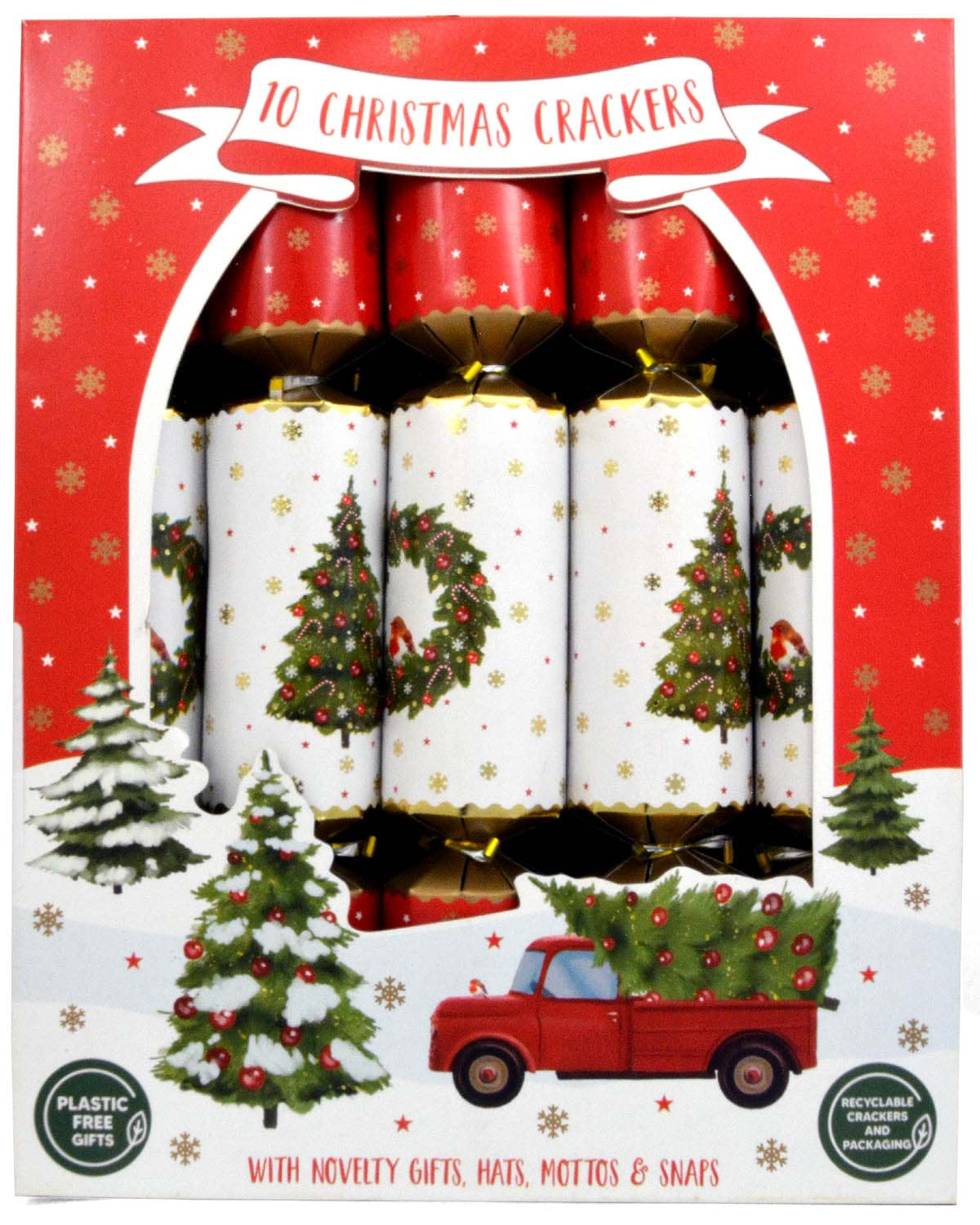 Bild von 10 Family Christmas Crackers Tree & Wreath