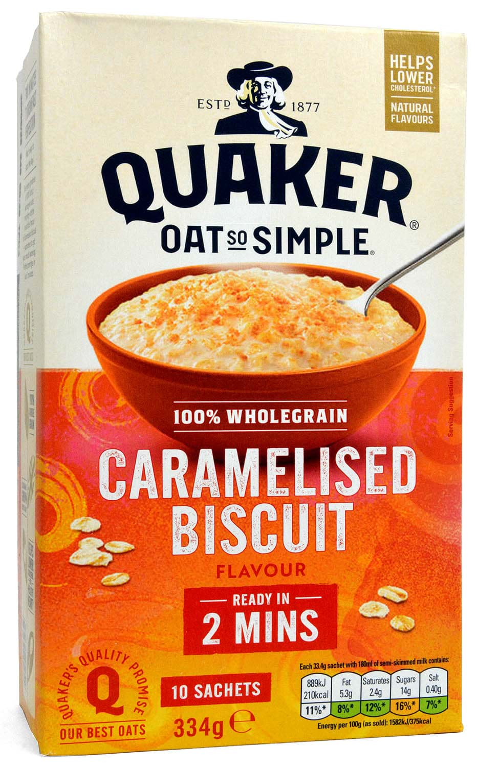 Bild von Quaker Oat So Simple Caramelised Biscuit Flavour 10 Sachets 334g