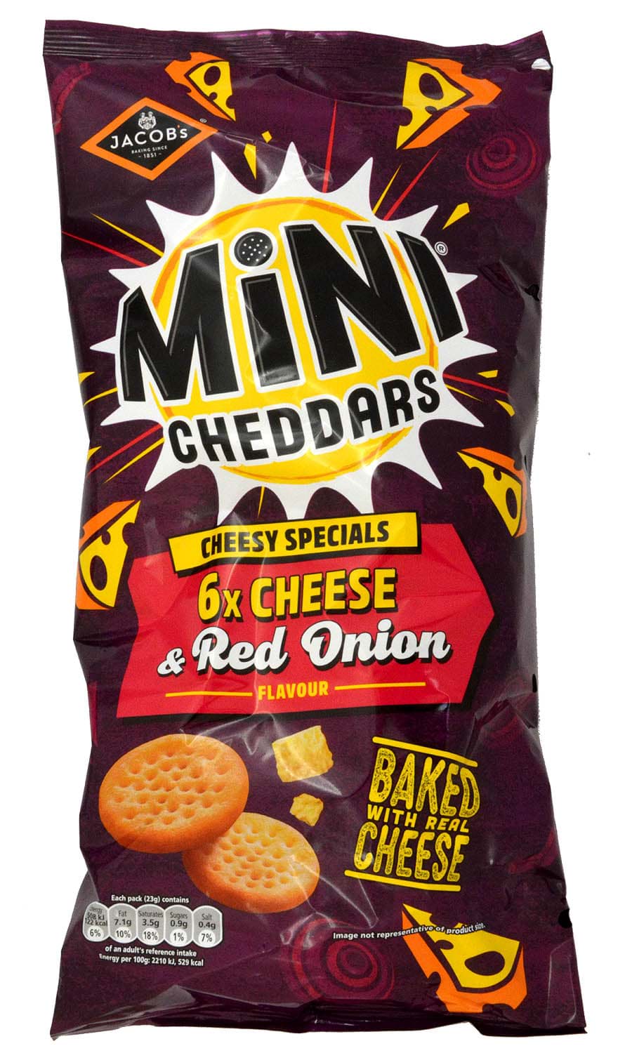 Bild von Jacobs Mini Cheddars Cheese & Red Onion Flavour 6 x 23g