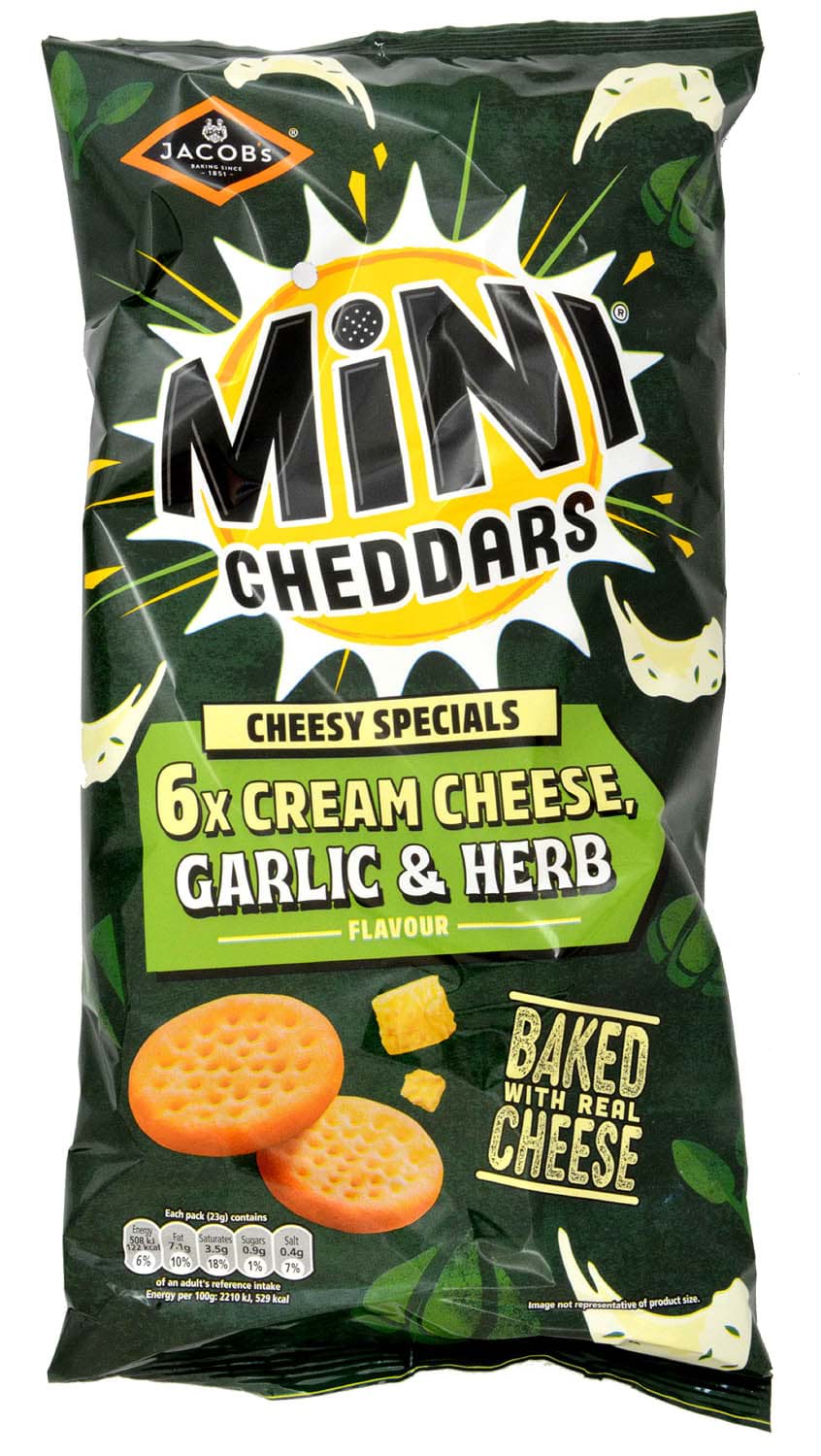 Bild von Jacobs Mini Cheddars Cream Cheese, Garlic & Herb Flavour 6 x 23g