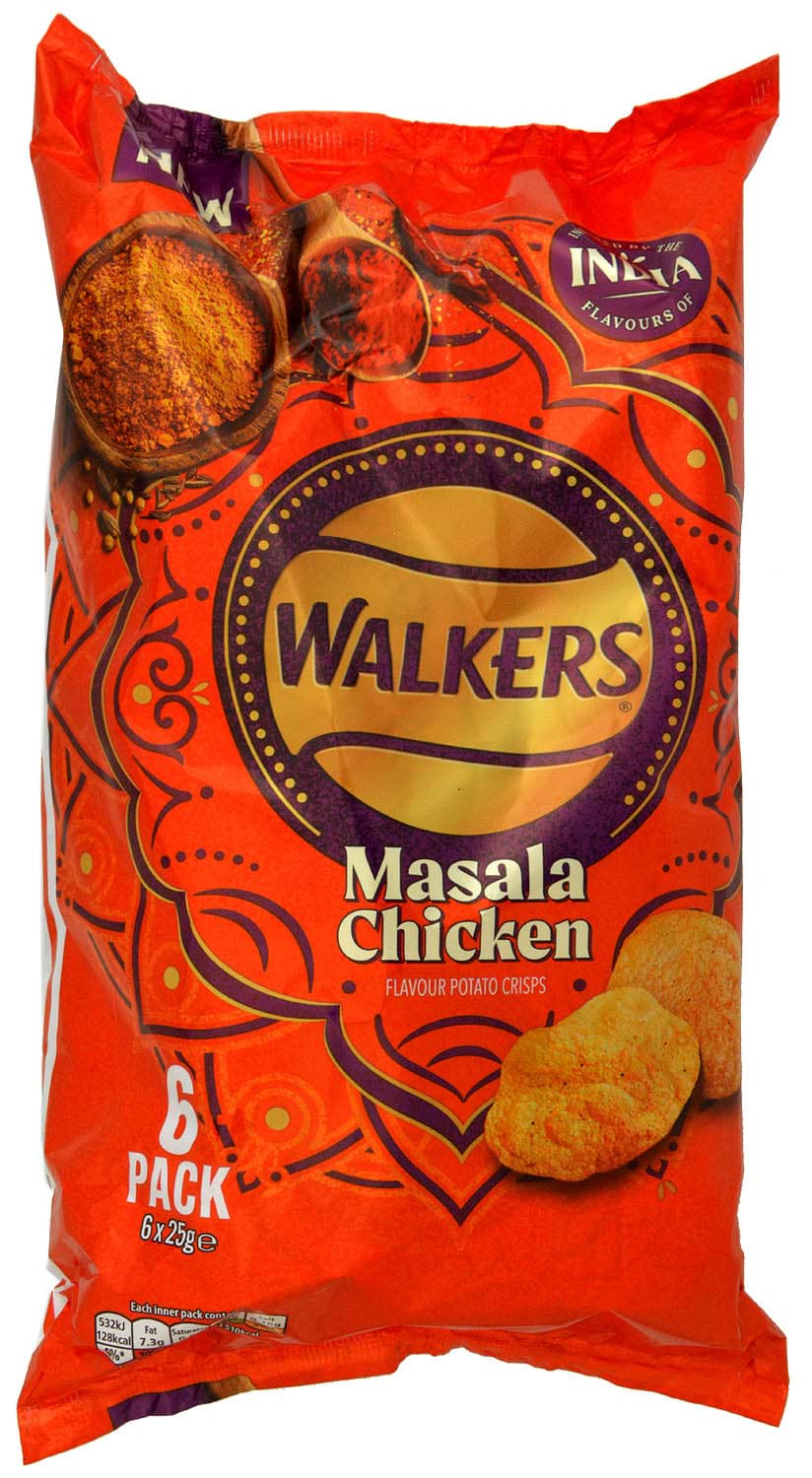 Bild von Walkers Masala Chicken Flavour Crisps 6 x 25g