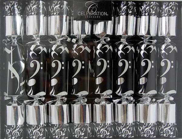 Bild von 8 Celebration Crackers Musical Black & White