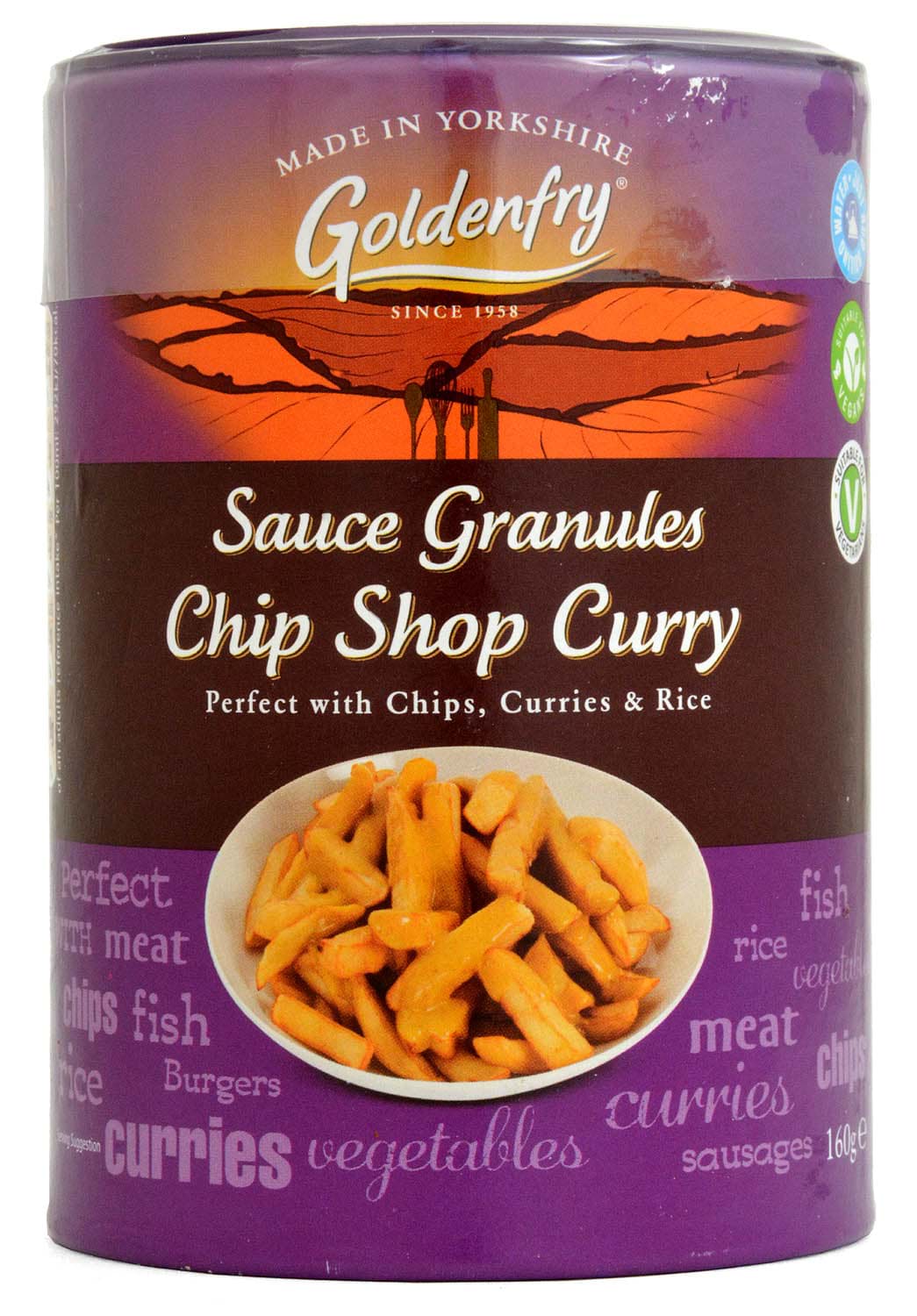 Bild von Goldenfry Chip Shop Curry Sauce Granules 160g MHD 05/26