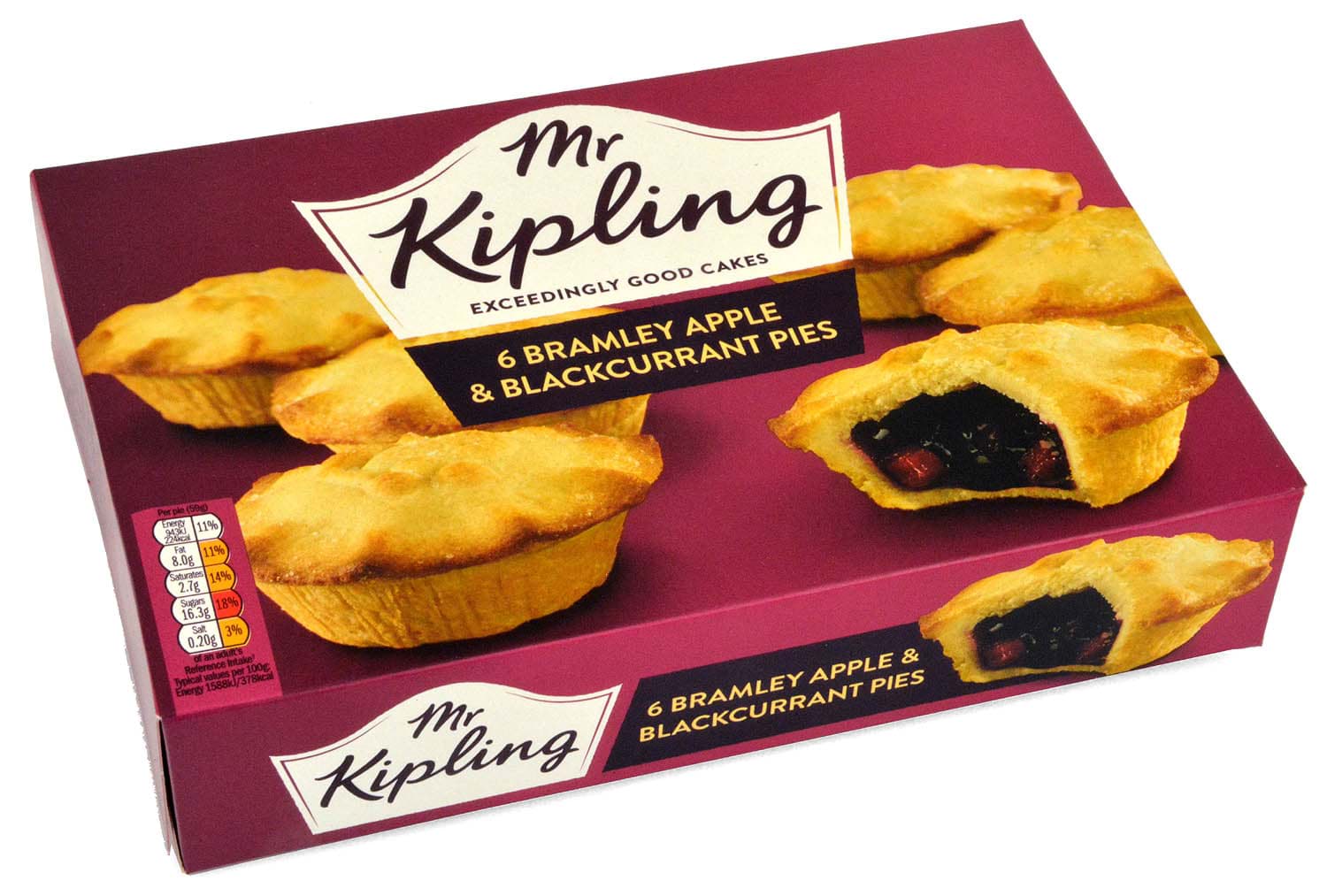 Bild von Mr. Kipling 6 Apple & Blackcurrant Pies - Apfel & schwarze Johannisbeere