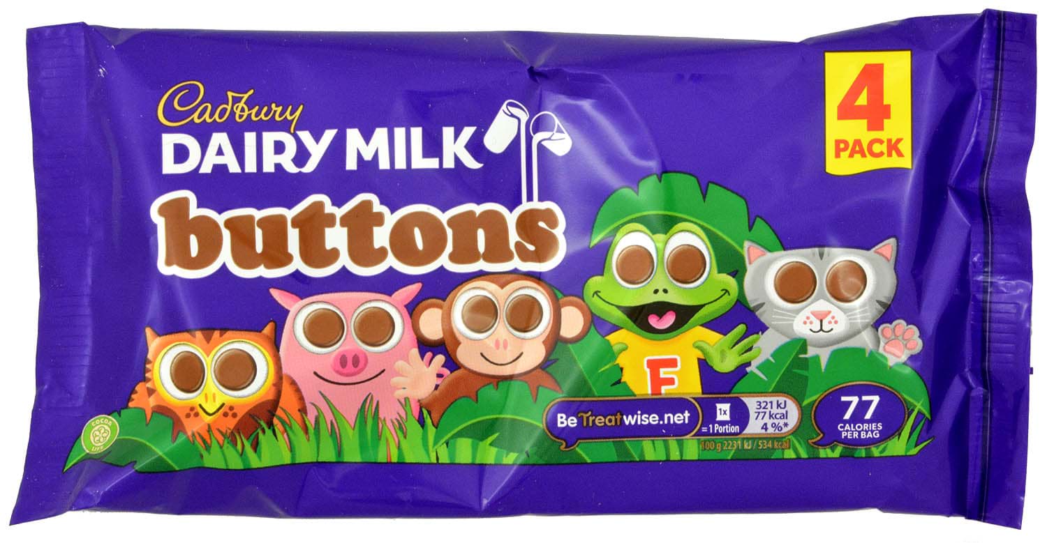 Bild von Cadbury Buttons 4x Treatsize Bag 57.6g