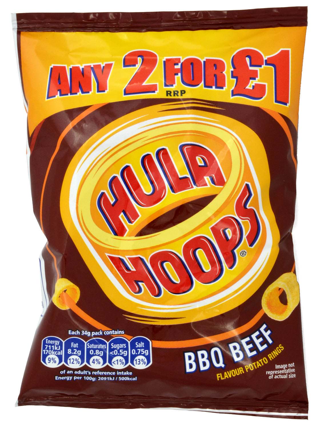 Bild von KP Hula Hoops BBQ Beef 32 x 34g Potato Snack