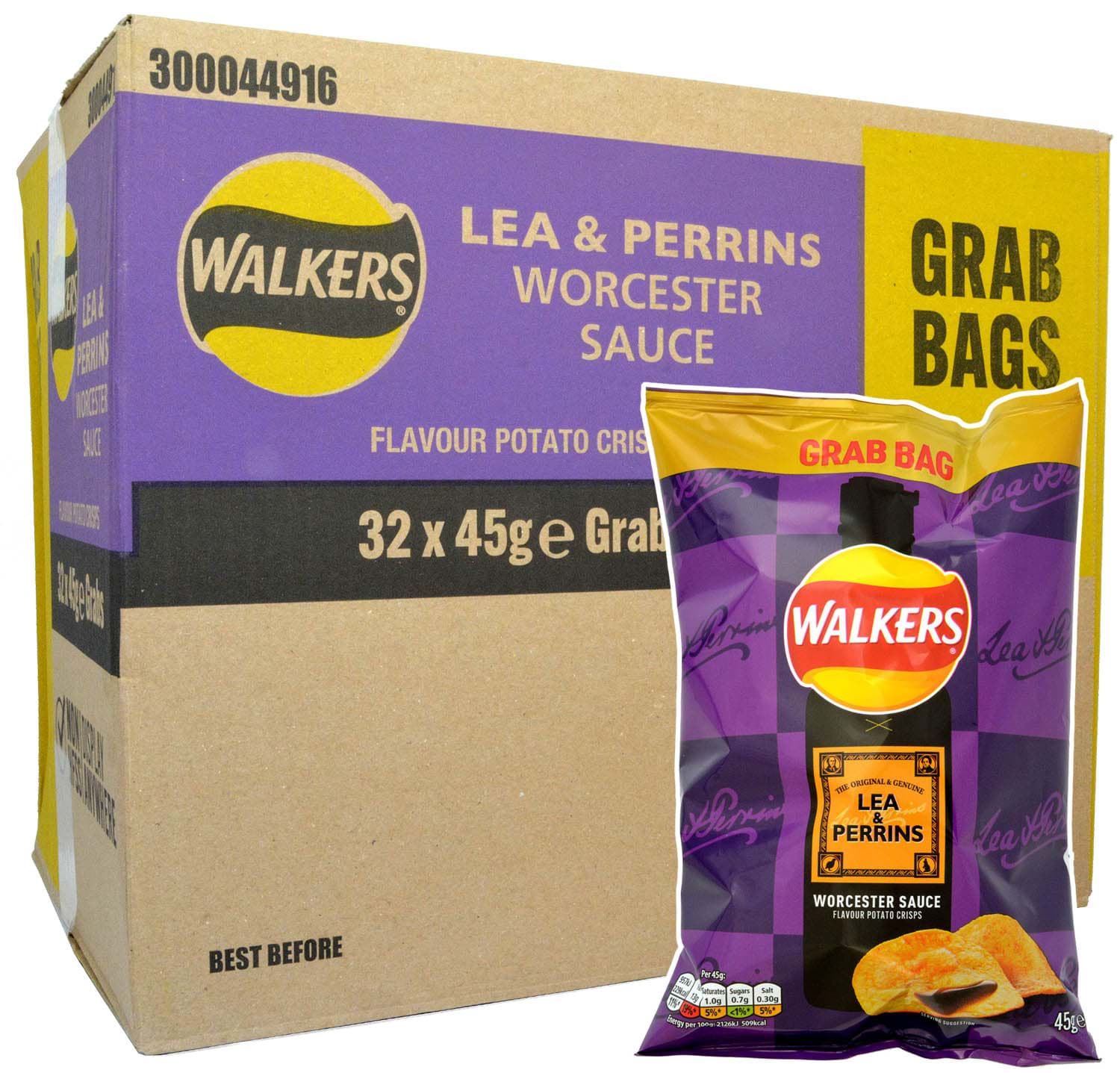 Bild von Walkers Lea & Perrins Worcester Sauce 45g Grab Bag x32