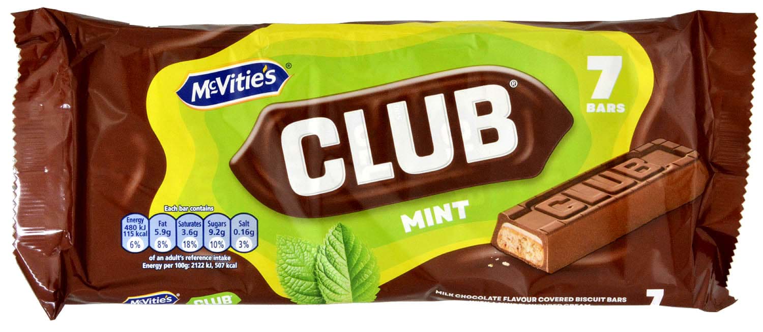 McVities Club Mint 7 Riegel 154g