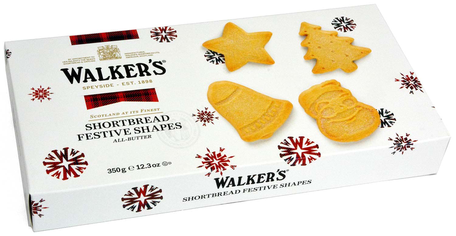 Walkers Pure Butter Shortbread Festive Shapes 350g